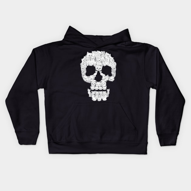 Skulls Are For Pussies Kids Hoodie by harebrained